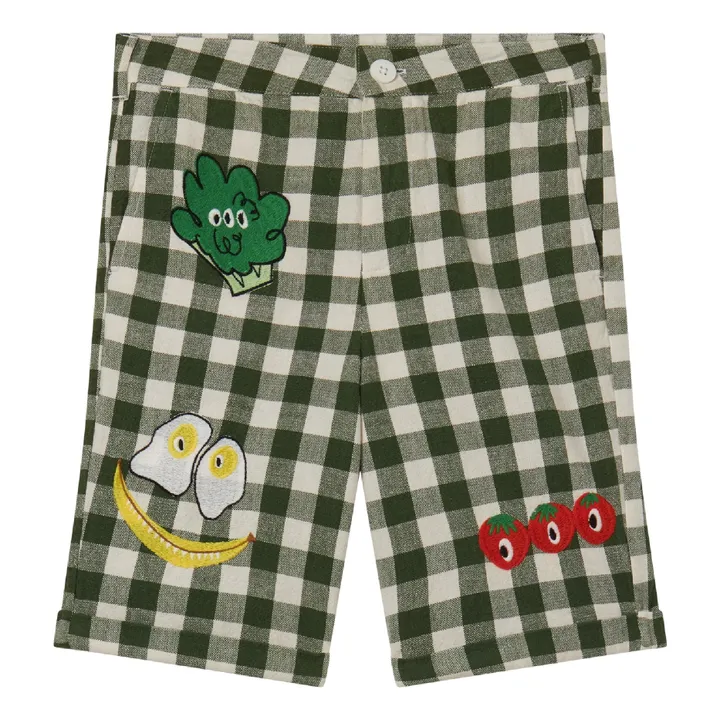 Short Vichy | Vert kaki- Image produit n°0