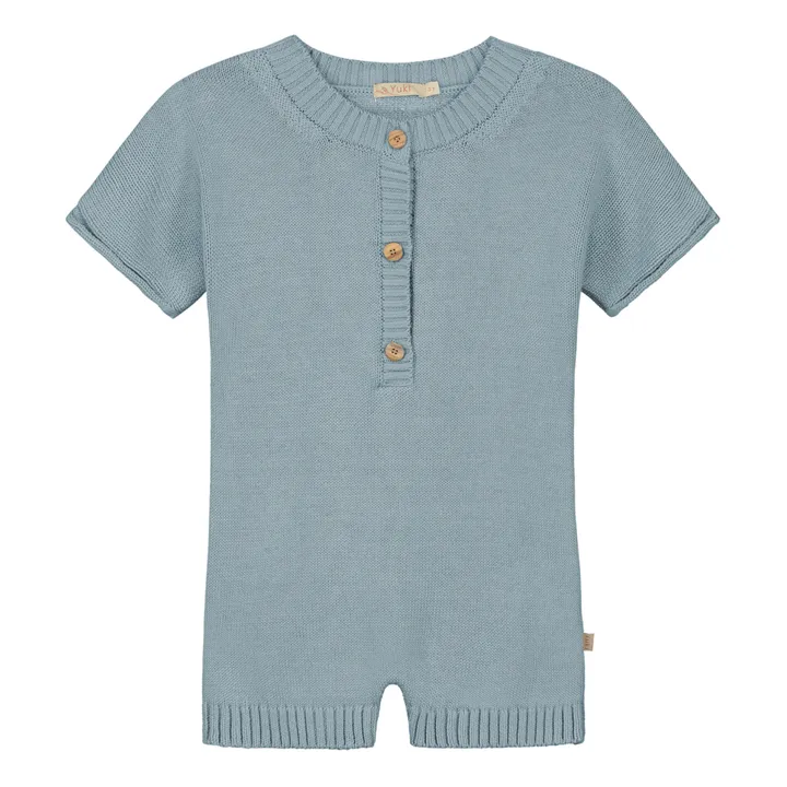 Combinaison Single Coton Bio | Bleu gris- Image produit n°0