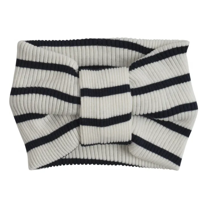 Turbante Bi de seda y algodón | Azul Marino- Imagen del producto n°0