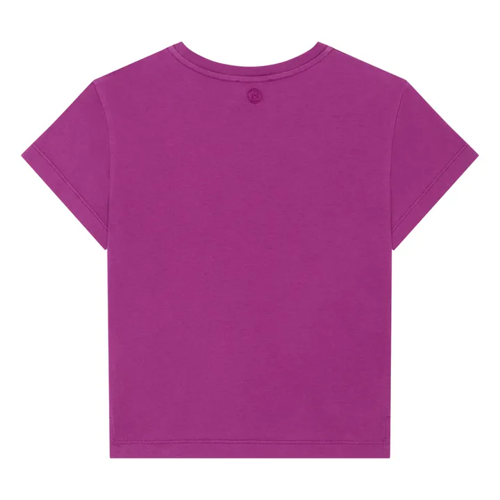 T-Shirt Fille Manches Courtes Coton Bio | Rose fuschia- Image produit n°3