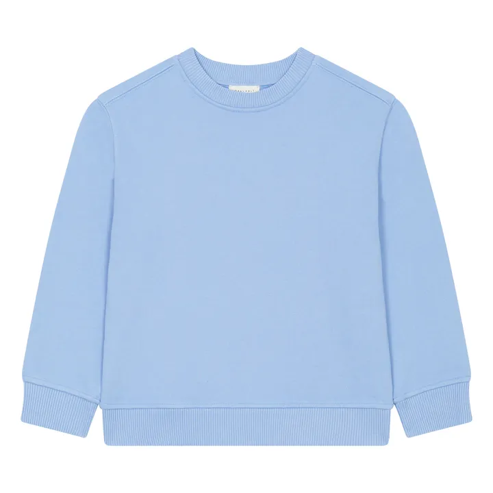 Sweat Crewneck Garçon Molleton Bio | Bleu ciel- Image produit n°0
