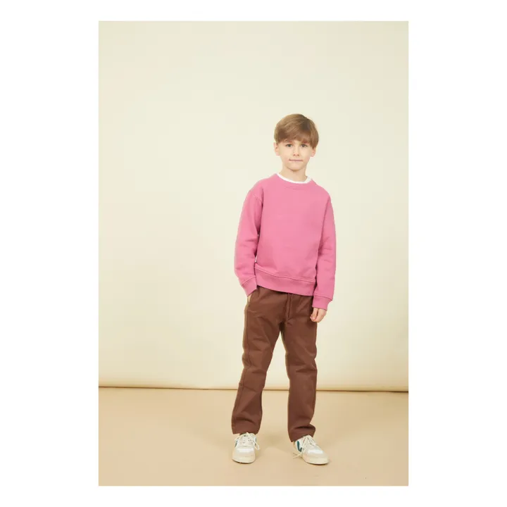 Sweat Crewneck Garçon Molleton Bio | Vieux Rose- Image produit n°2