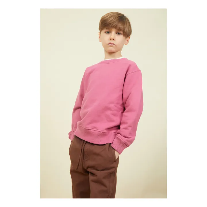 Sweat Crewneck Garçon Molleton Bio | Vieux Rose- Image produit n°4