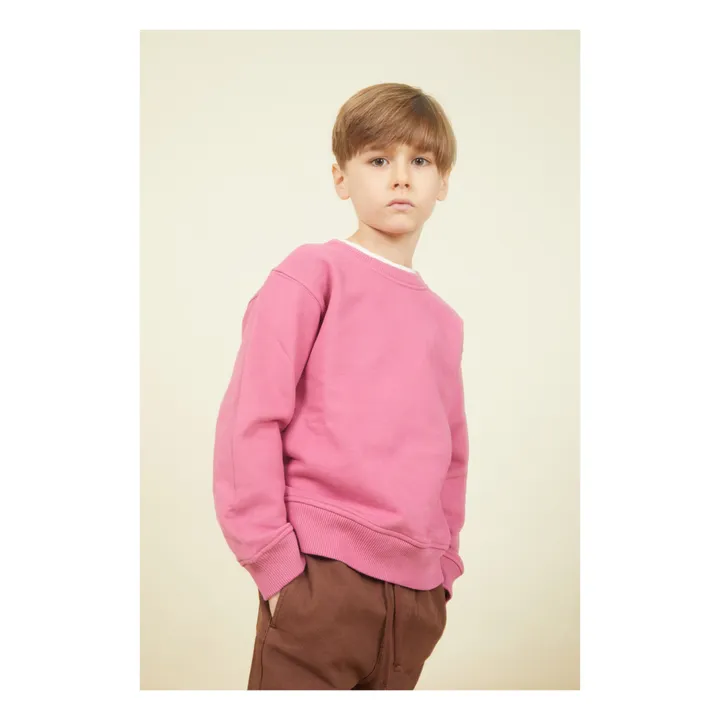 Sweat Crewneck Garçon Molleton Bio | Vieux Rose- Image produit n°1