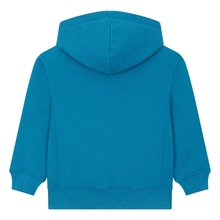 Sweat A Capuche Garçon Coton Bio | Bleu azur- Image produit n°3