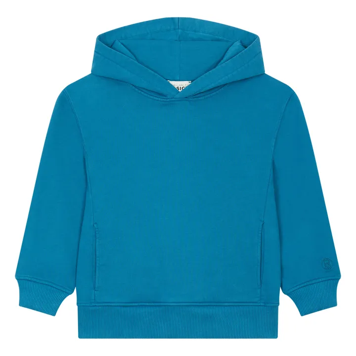 Sweat A Capuche Garçon Coton Bio | Bleu azur- Image produit n°0