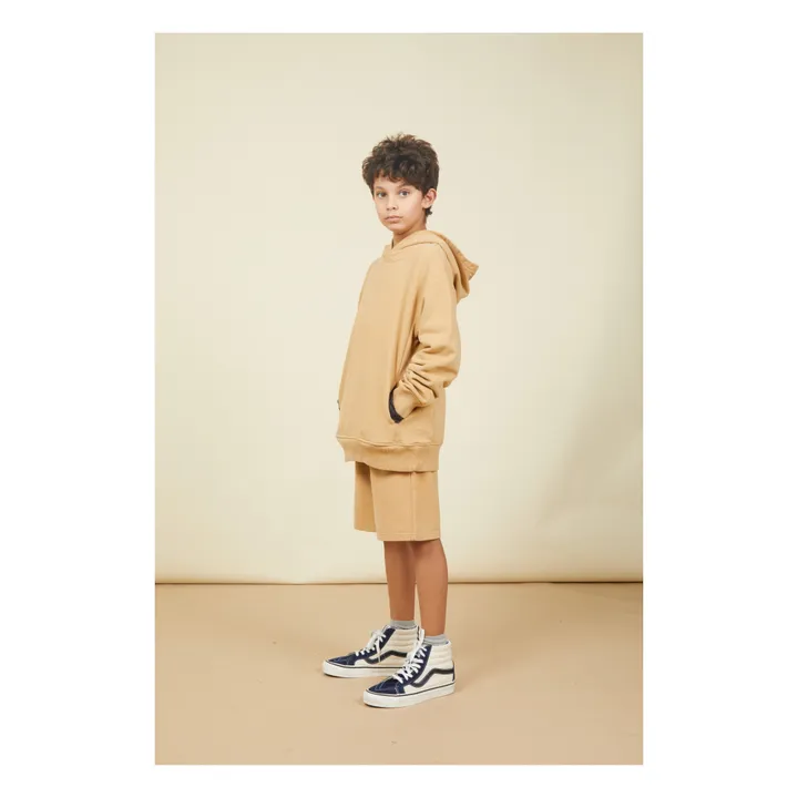 Sweat A Capuche Garçon Coton Bio | Beige- Image produit n°2