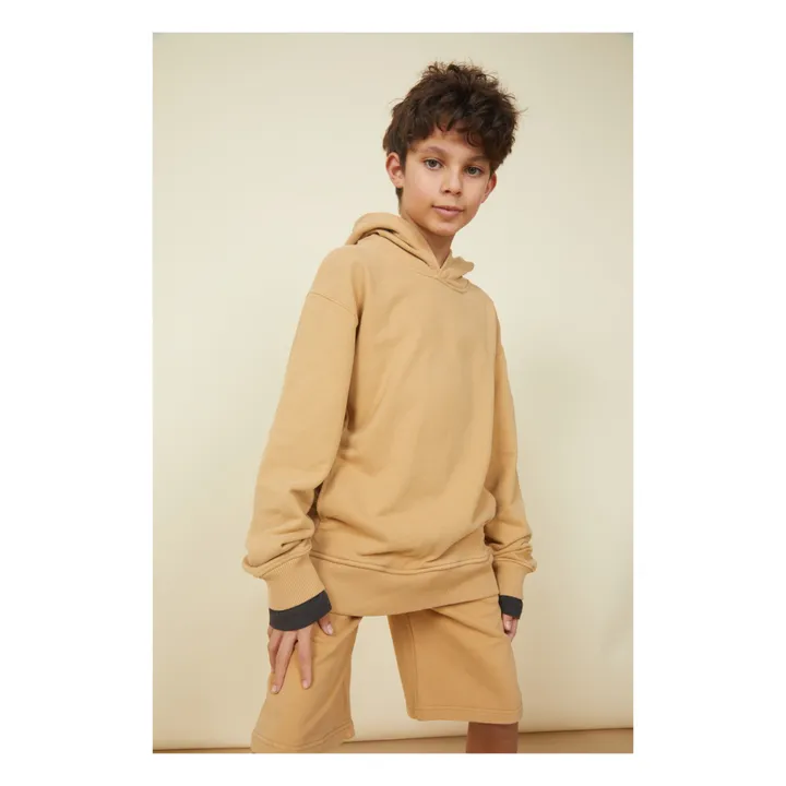 Sweat A Capuche Garçon Coton Bio | Beige- Image produit n°4