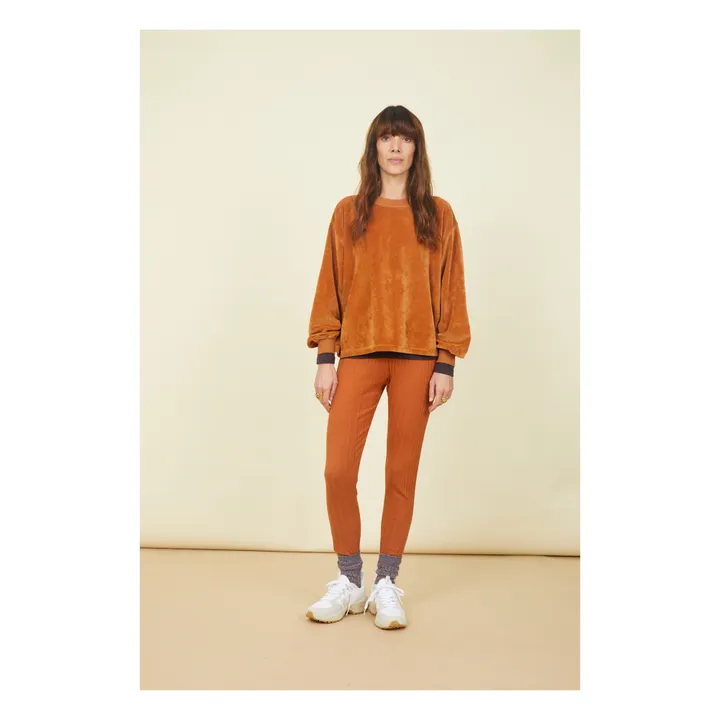 Legging Femme Côtelé Coton Bio | Noisette- Image produit n°1