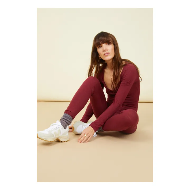Legging Femme Jersey | Bordeaux- Image produit n°3