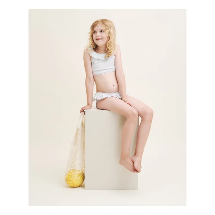 Maillot de Bain Fleuri Matières Recyclées | Bleu ciel- Image produit n°1