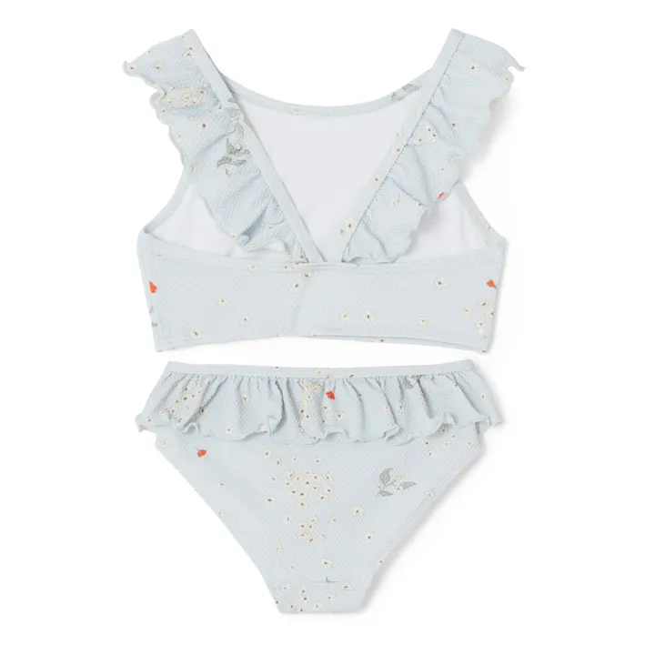 Maillot de Bain Fleuri Matières Recyclées | Bleu ciel- Image produit n°2
