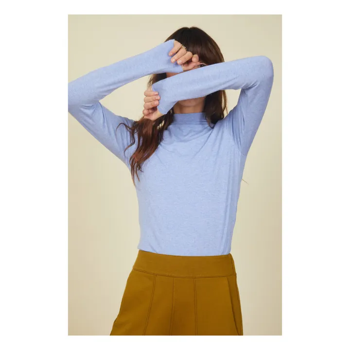 Sous-Pull Femme Manches Longues en Modal | Bleu ciel- Image produit n°1