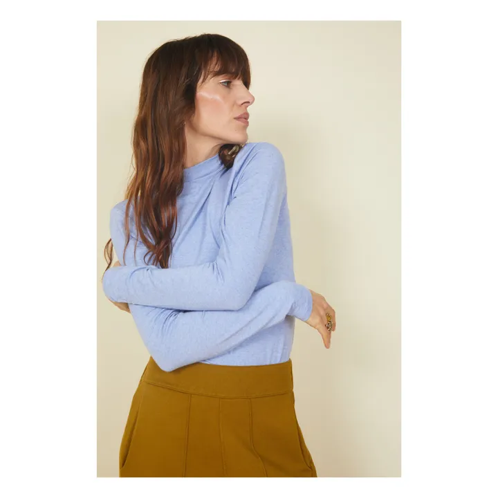 Sous-Pull Femme Manches Longues en Modal | Bleu ciel- Image produit n°3