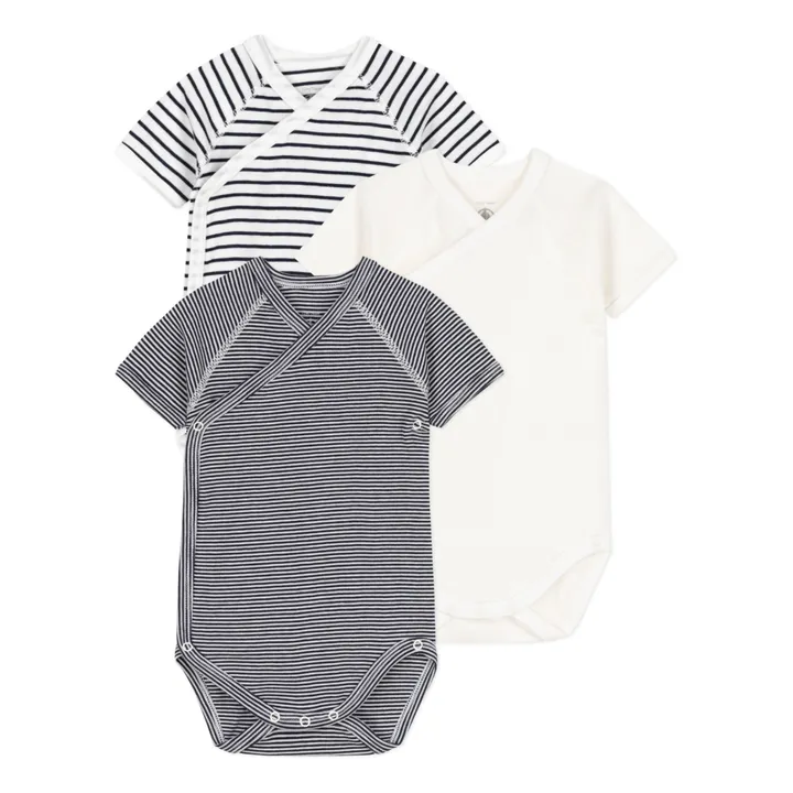 Lot 3 Bodies Naissance Rayés | Bleu marine- Image produit n°0