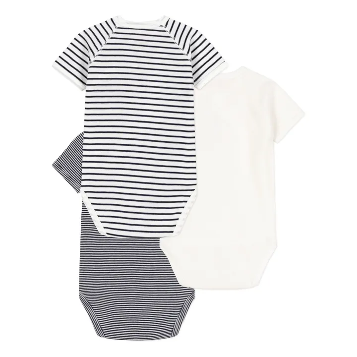 Lot 3 Bodies Naissance Rayés | Bleu marine- Image produit n°2