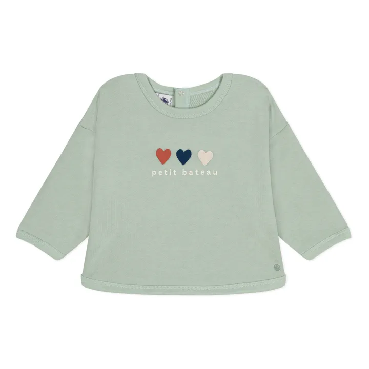 Sweat Medidi Cœurs | Sauge- Image produit n°0