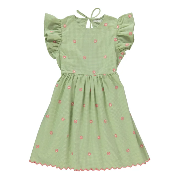 Robe à Carreaux Pipa | Vert amande- Image produit n°0