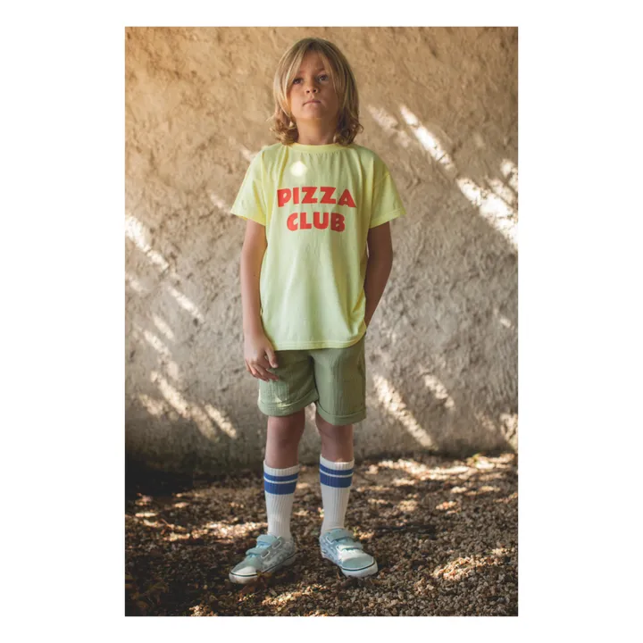 Short Ernest Gaze de Coton | Vert anis- Image produit n°0