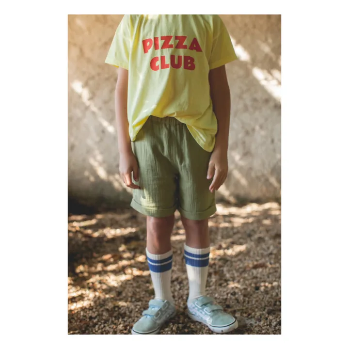 Short Ernest Gaze de Coton | Vert anis- Image produit n°1