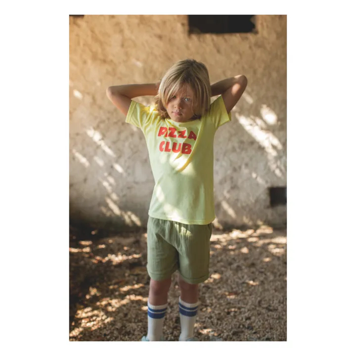 Short Ernest Gaze de Coton | Vert anis- Image produit n°2