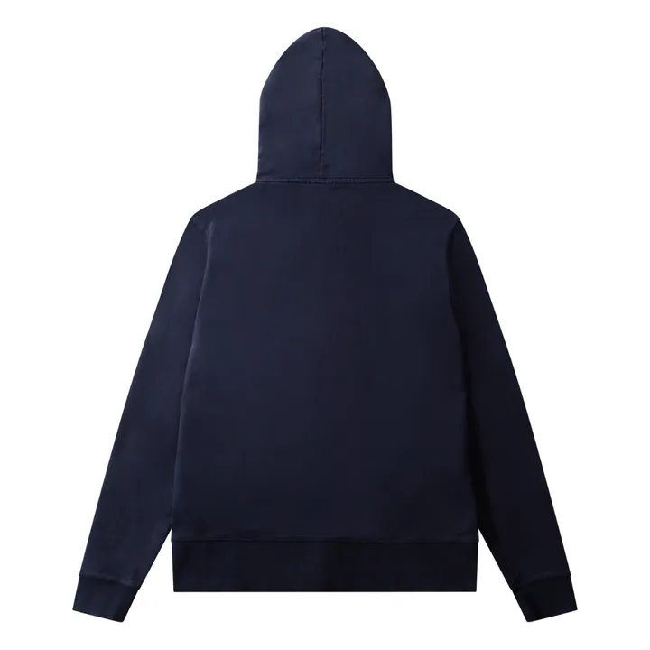 Hoodie Zippé Duck Patch Coton Bio | Bleu marine- Image produit n°1
