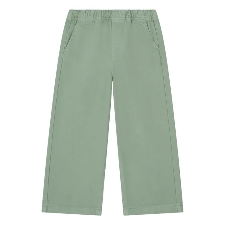 Pantalon Coton Bio Taille Élastiquée | Vert d'eau- Image produit n°0