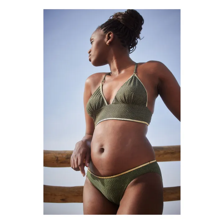 Bas de Maillot Georgia Métallisé | Vert kaki- Image produit n°1