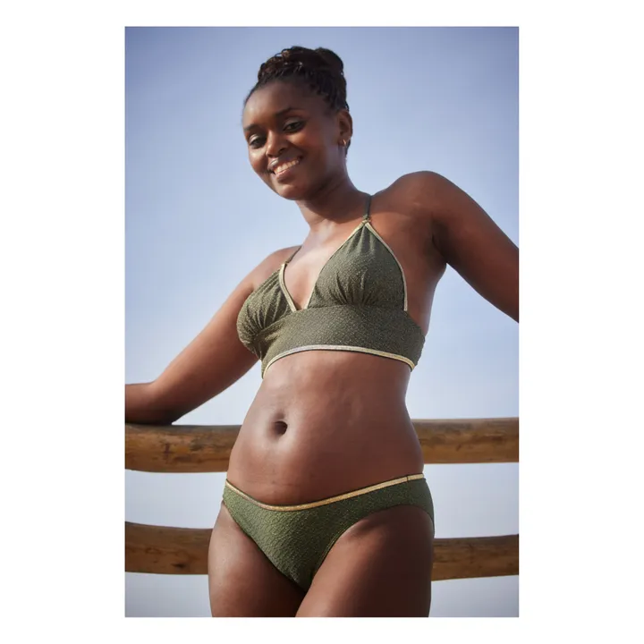 Bas de Maillot Georgia Métallisé | Vert kaki- Image produit n°2
