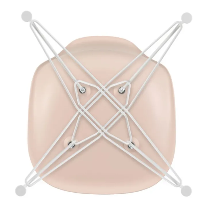 Chaise DSR Plastic - piètement blanc epoxy - Charles & Ray Eames | Rose tendre- Image produit n°5