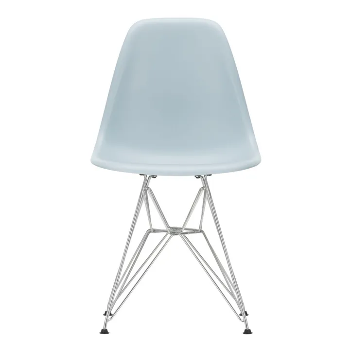 Chaise DSR Plastic - piètement Chromé - Charles & Ray Eames | Gris bleuté- Image produit n°0