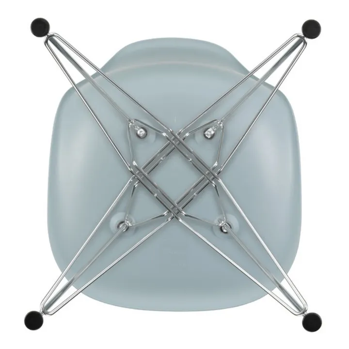 Chaise DSR Plastic - piètement Chromé - Charles & Ray Eames | Gris bleuté- Image produit n°3