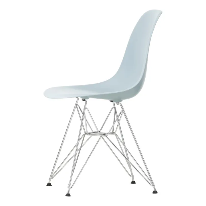 Chaise DSR Plastic - piètement Chromé - Charles & Ray Eames | Gris bleuté- Image produit n°1