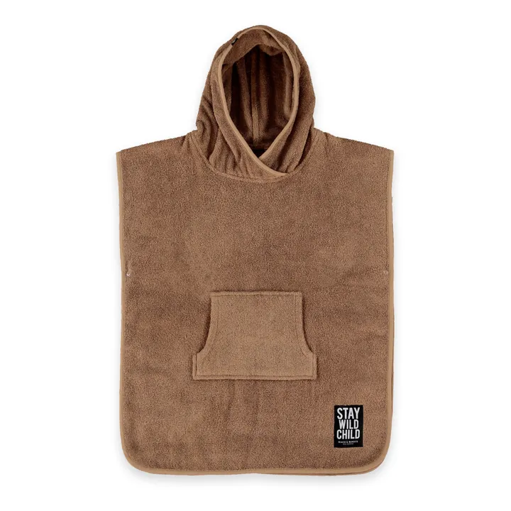 Poncho de rizo de algodón ecológico | Marrón- Imagen del producto n°0