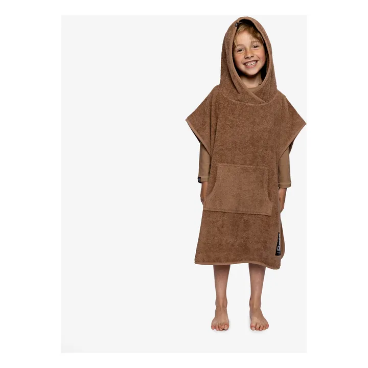 Poncho de rizo de algodón ecológico | Marrón- Imagen del producto n°1