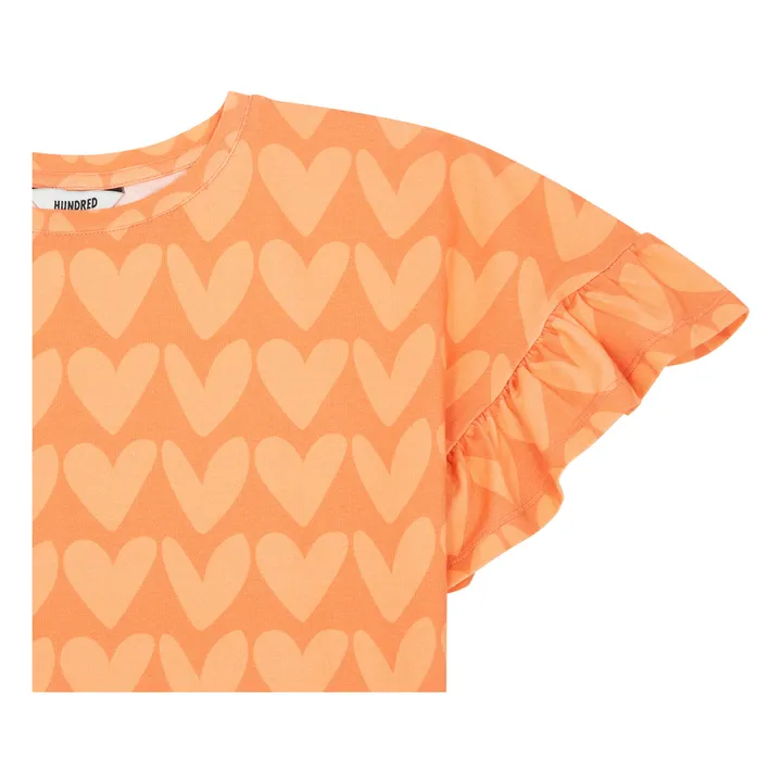 Robe Courte à Volant en Coton Bio | Orange- Image produit n°2