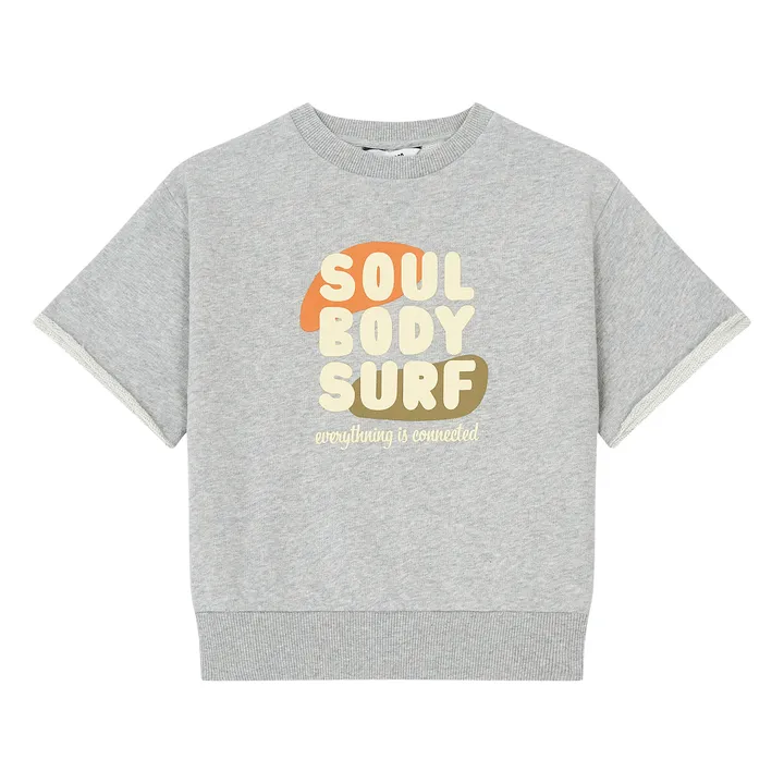 Sweat Manche Courte Coton Bio | Gris- Image produit n°0