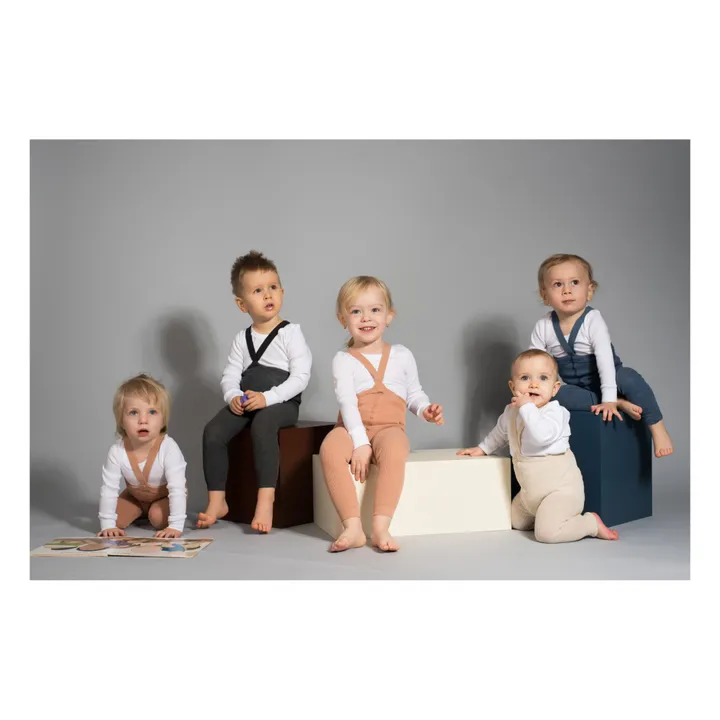Collants à Bretelles Coton Bio Sans Pieds | Gris foncé- Image produit n°2