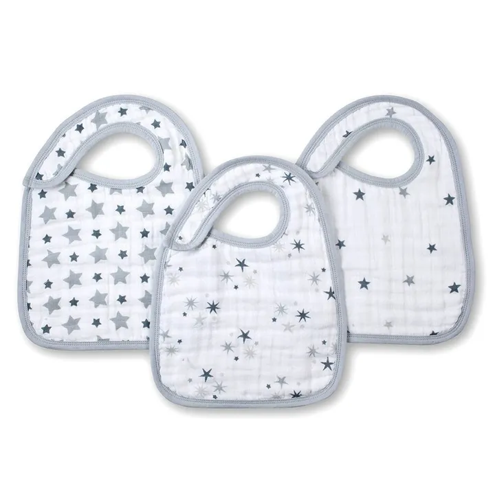 Bavoirs - Etoiles grises - Pack de 3 | Gris- Image produit n°0