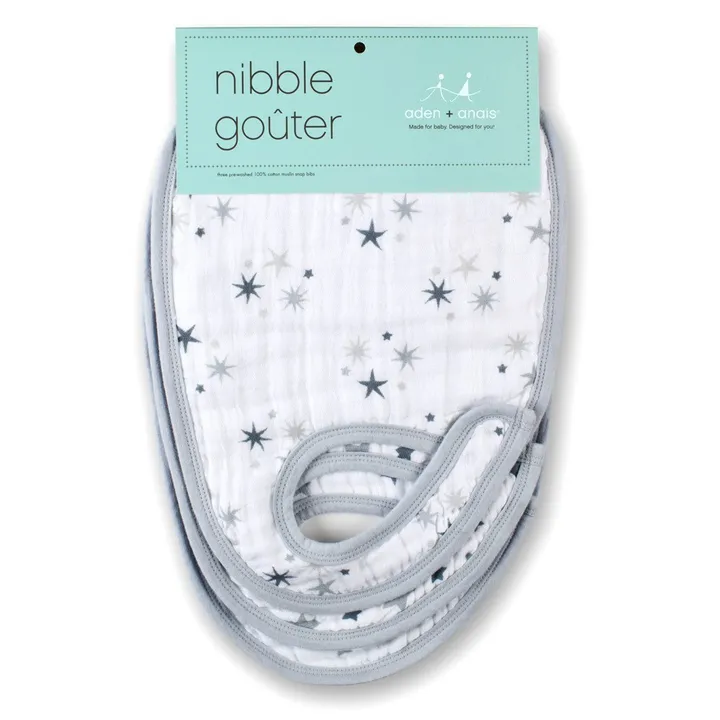 Bavoirs - Etoiles grises - Pack de 3 | Gris- Image produit n°1