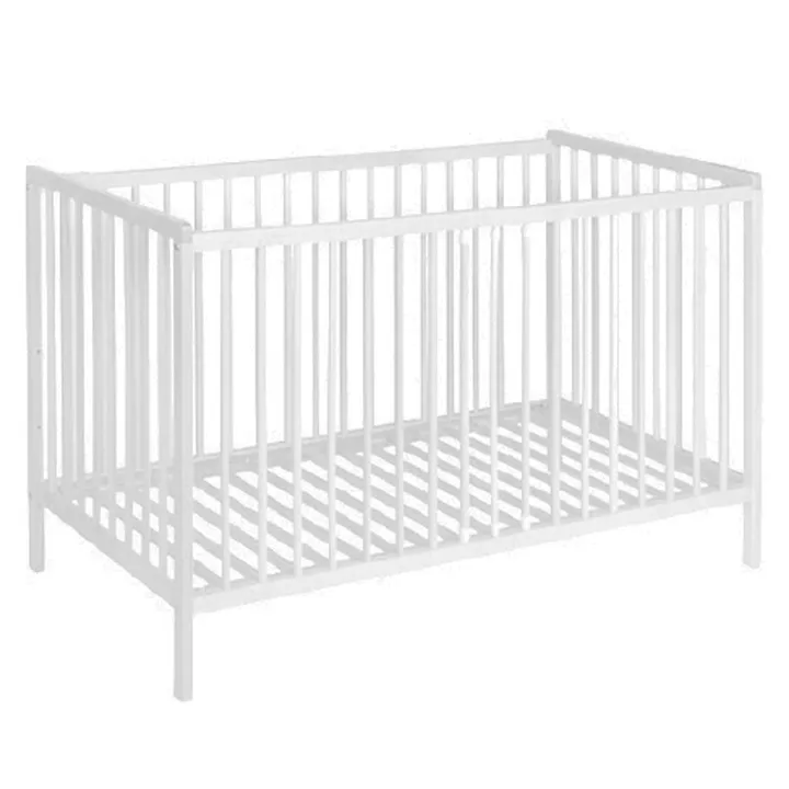 Lit à barreaux hêtre blanc 60x120 cm | Blanc- Image produit n°0