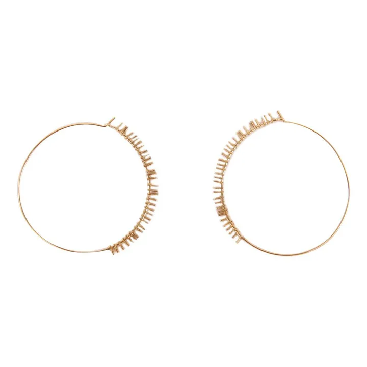 Boucles d'Oreilles Créoles Argent Doré Or Fin My Large | Doré- Image produit n°0