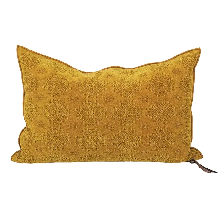 Kilim Jacquard Reversible Cushion | Ochre- Product image n°0