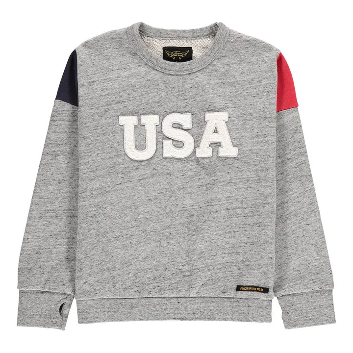 Sweatshirt "USA" Brian | Grau Meliert- Produktbild Nr. 0
