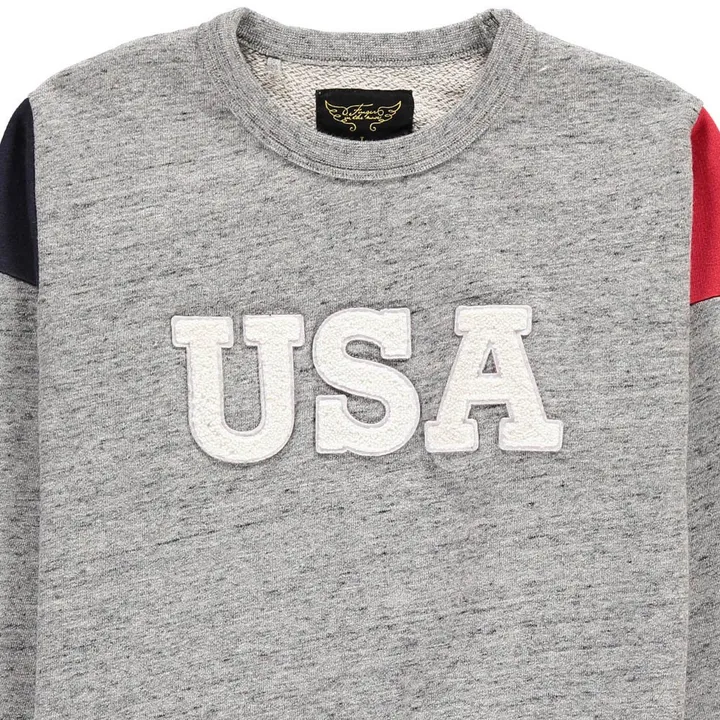 Sweatshirt "USA" Brian | Grau Meliert- Produktbild Nr. 2