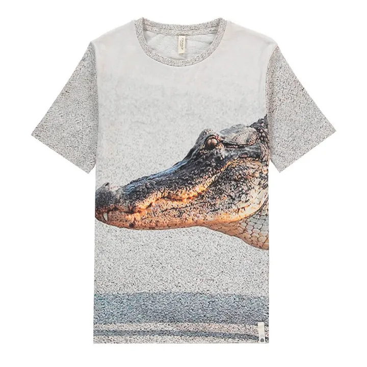 T-Shirt Krokodil aus Bio-Baumwolle  | Grau- Produktbild Nr. 0