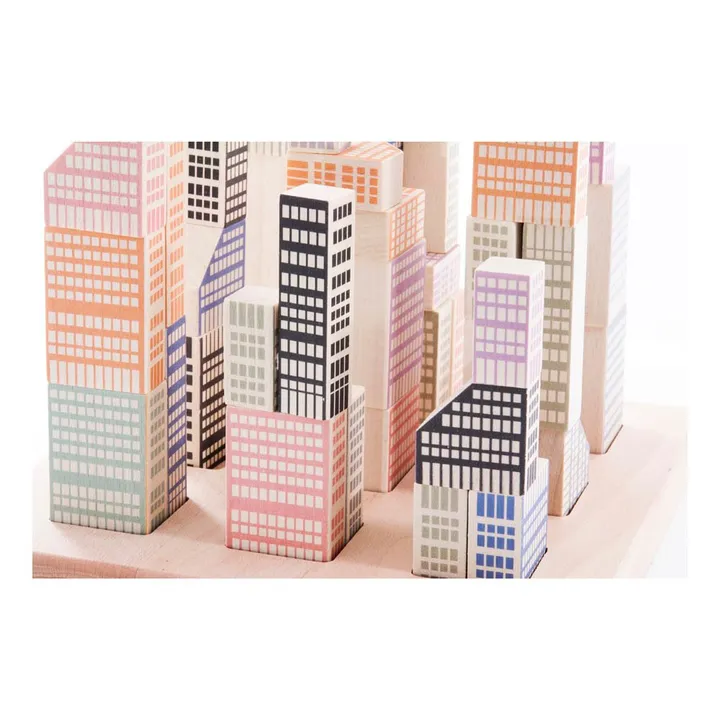 Cubes de bois ville de Manhattan - 54 pièces- Image produit n°1