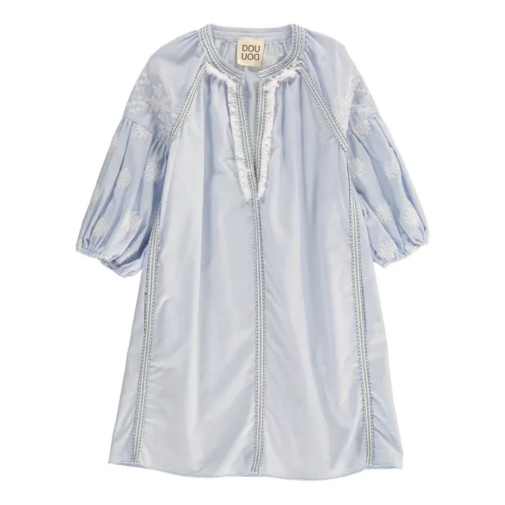 Kleid mit Stickerei Cortometraggio | Blau- Produktbild Nr. 0