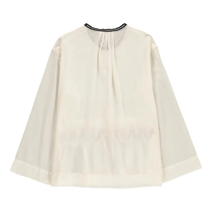 Cotton Embroidered Blouse | Ecru- Product image n°3