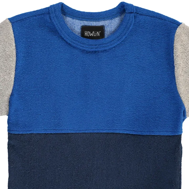T-Shirt Eponge Bicolore Little Sunforest | Bleu- Image produit n°1